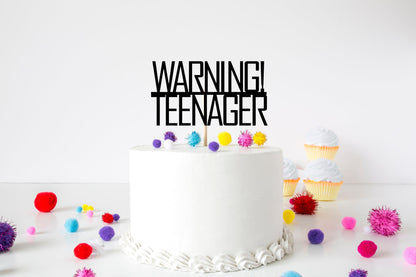 Resplendent Aurora | Warning Teenager Happy Birthday Cake Topper