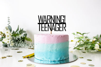 Resplendent Aurora | Warning Teenager Happy Birthday Cake Topper