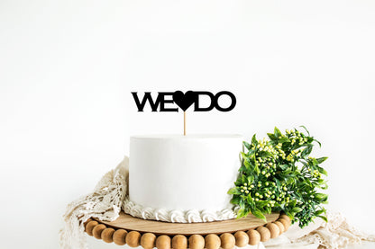 Resplendent Aurora | We Do Heart Wedding Cake Topper