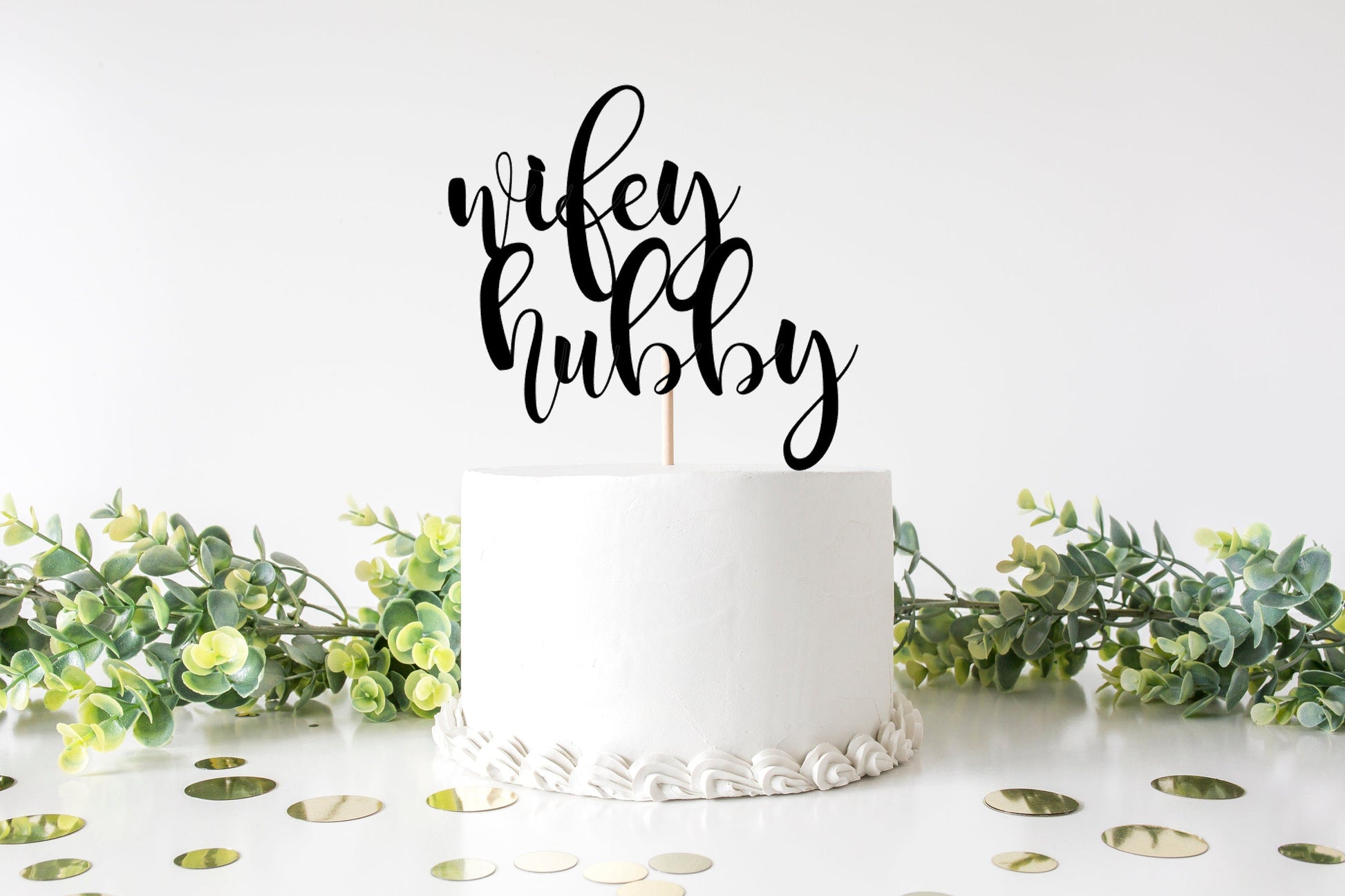 Resplendent Aurora | Wifey Hubby Wedding Cake Topper